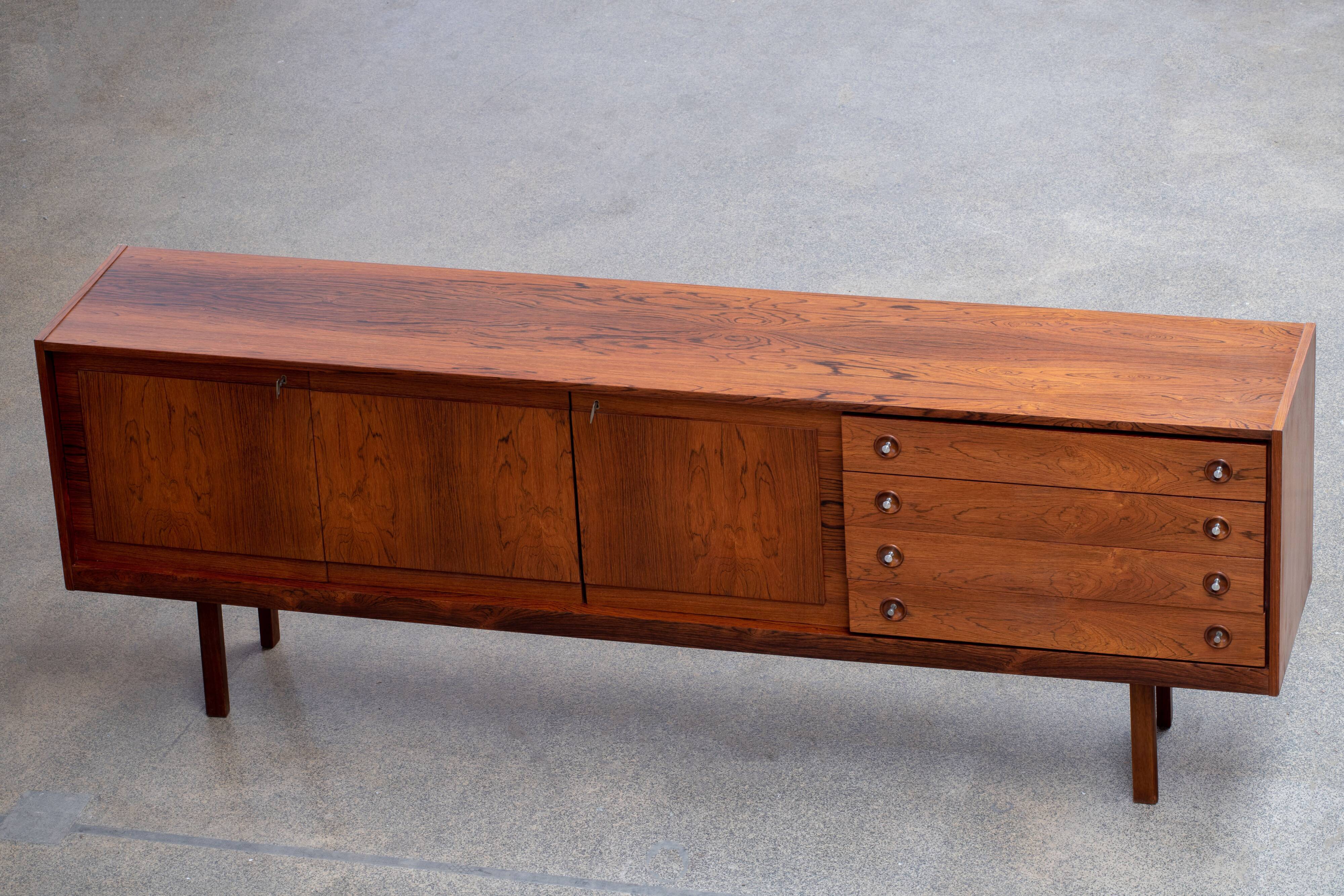 Enfilade scandinave vintage en palissandre 1960