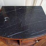 Vintage bedside table from the 30s/40s, walnut, marble