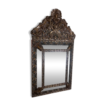 Beaten copper cushion mirror