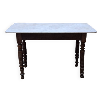 Wood and marble bistro table