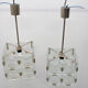 Pair of Glass Cube Pendants for Kamenický Šenov, 1970s