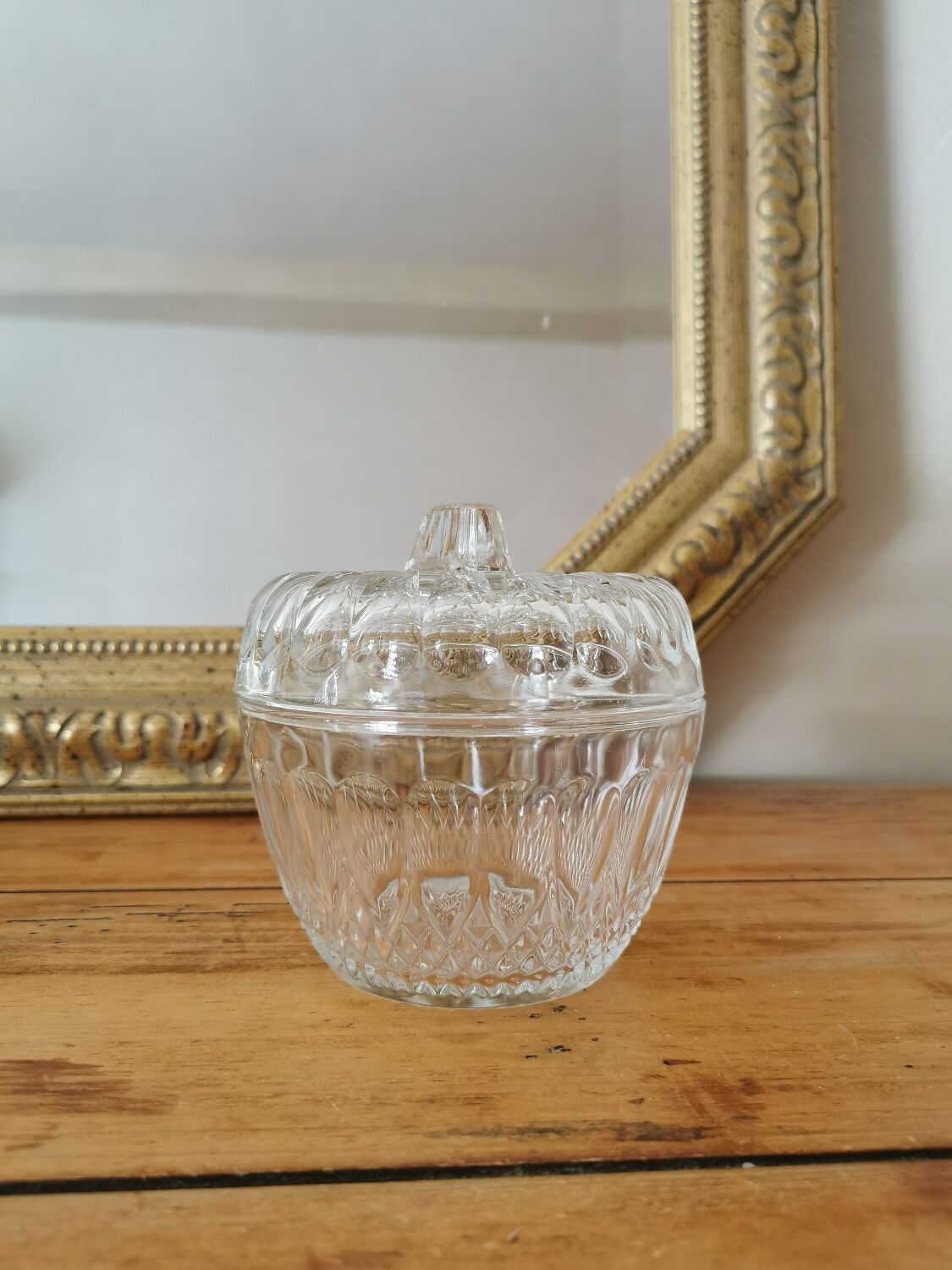 Vintage glass candy box from Reims