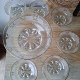 Vintage dessert service in cut glass