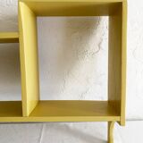 Sixties wooden wall shelf with 3 compartments