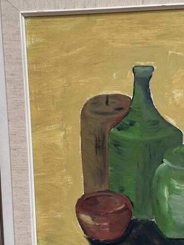 Original Oil on Panel "Still Life" by S. Jesso, Signed, Vintage & Framed 43×49cm