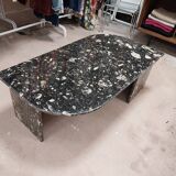 Black travertine eye coffee table