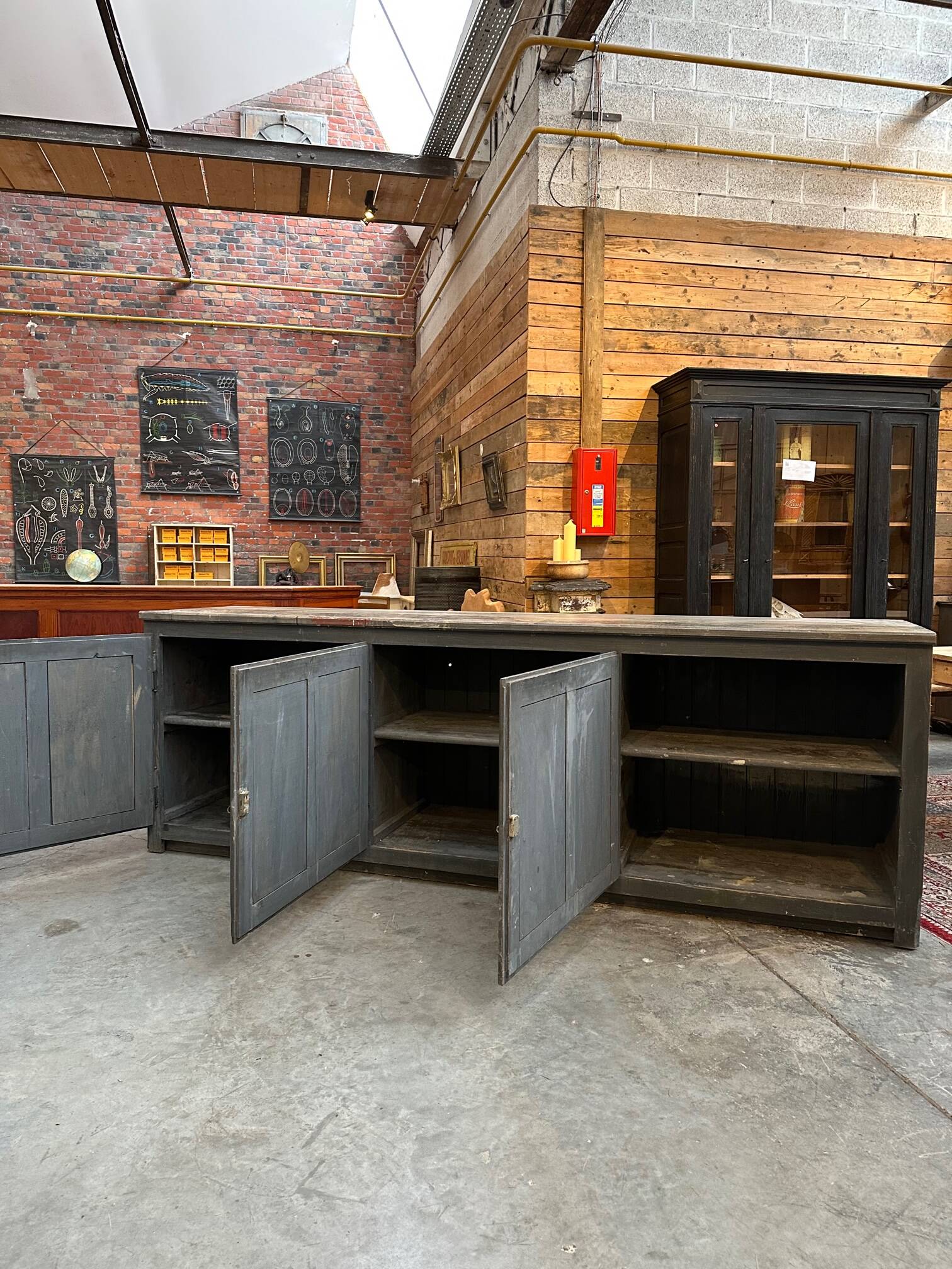 Large 20th century workshop furniture