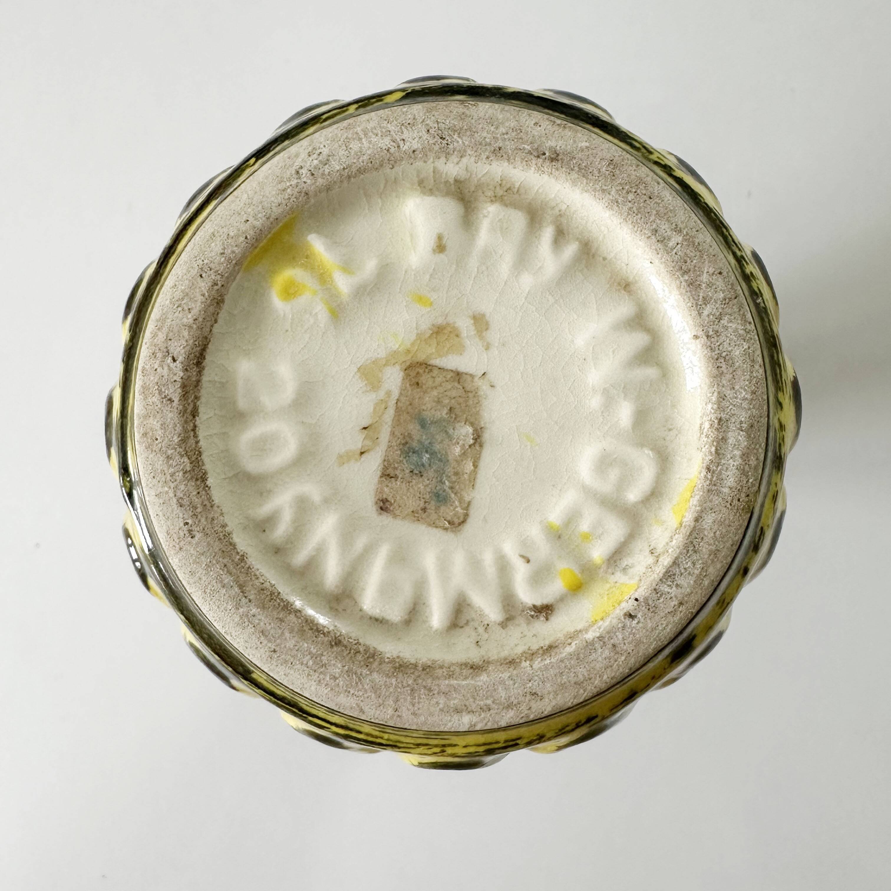 Vintage BAY KERAMIK vase model 76 20 – yellow green – West Germany