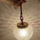 Diamond-point ball globe chandelier, empire style, 1970