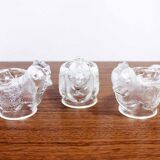 Set of 3 WMF glass cockroaches