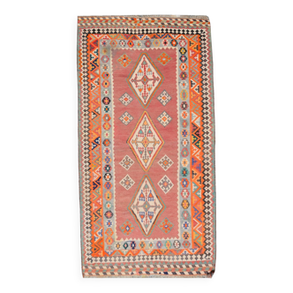 Tapis Kilim d'Orient Shiraz Gashgaï Ancien :   1.50 X 2.85 Mètres -
