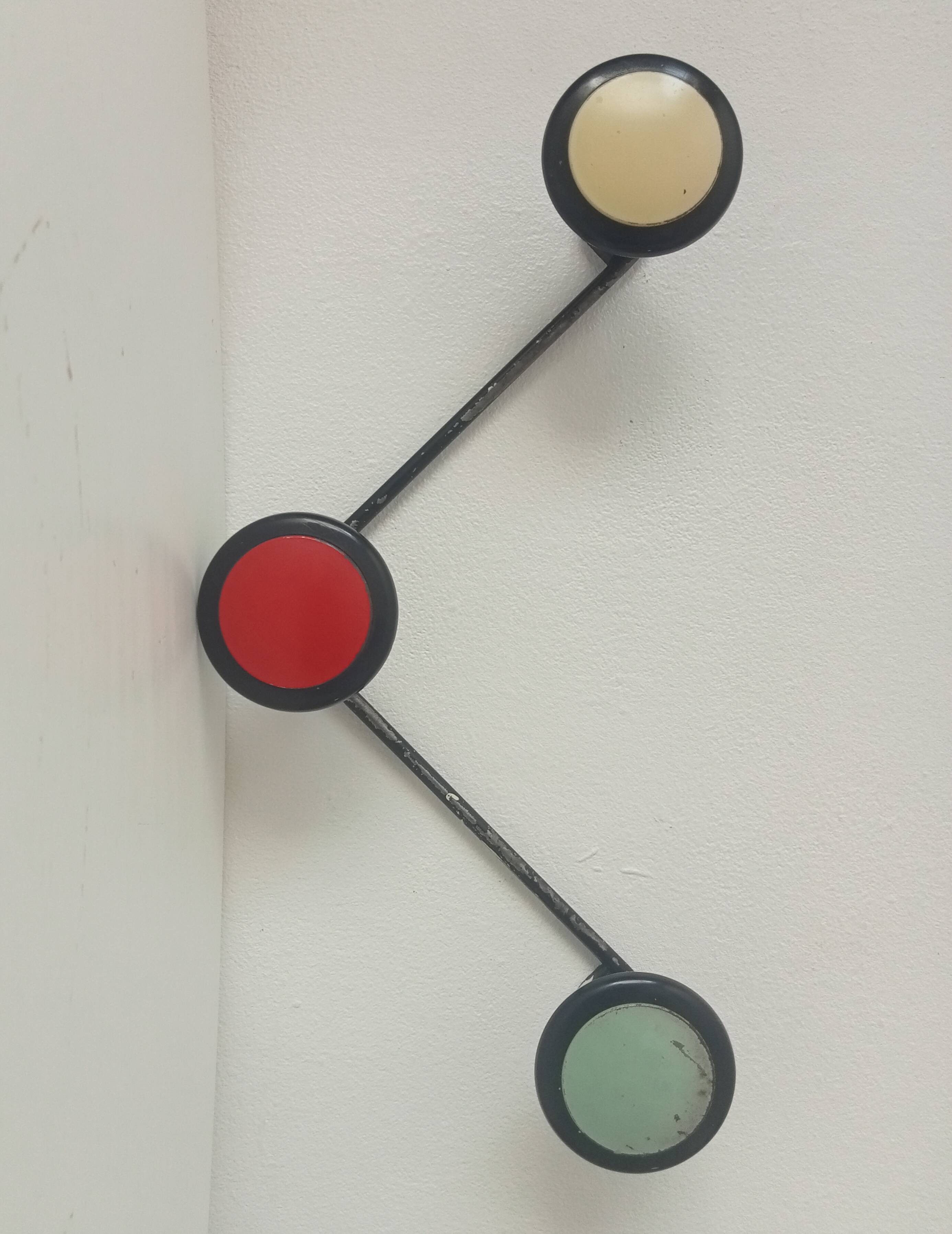 Vintage 1960s wall coat rack