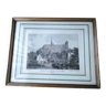 Framed lithograph of Amiens Cathedral by Thomas Boys