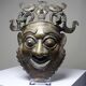 Masque africain en bronze vintage Bamoun, Cameroun