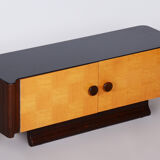 Artdeco small checkered inlay cabinet by Jindrich Halabala, Up Zavody, 1940s