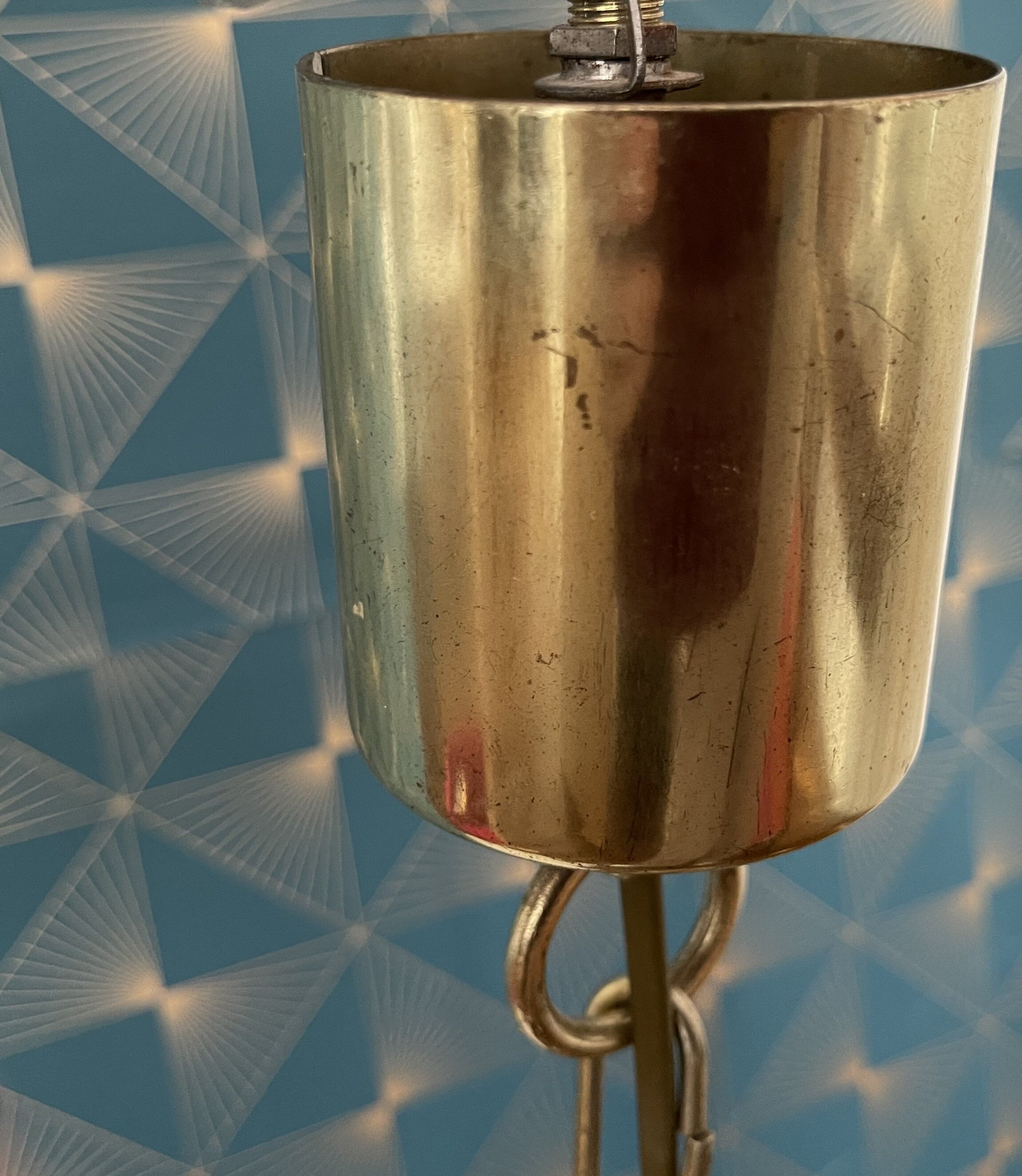 Brass lantern chandelier