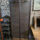 Old double curtained oak filing cabinet