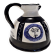 White, Black and Blue Hand-Painted Ceramic Jug / Vase