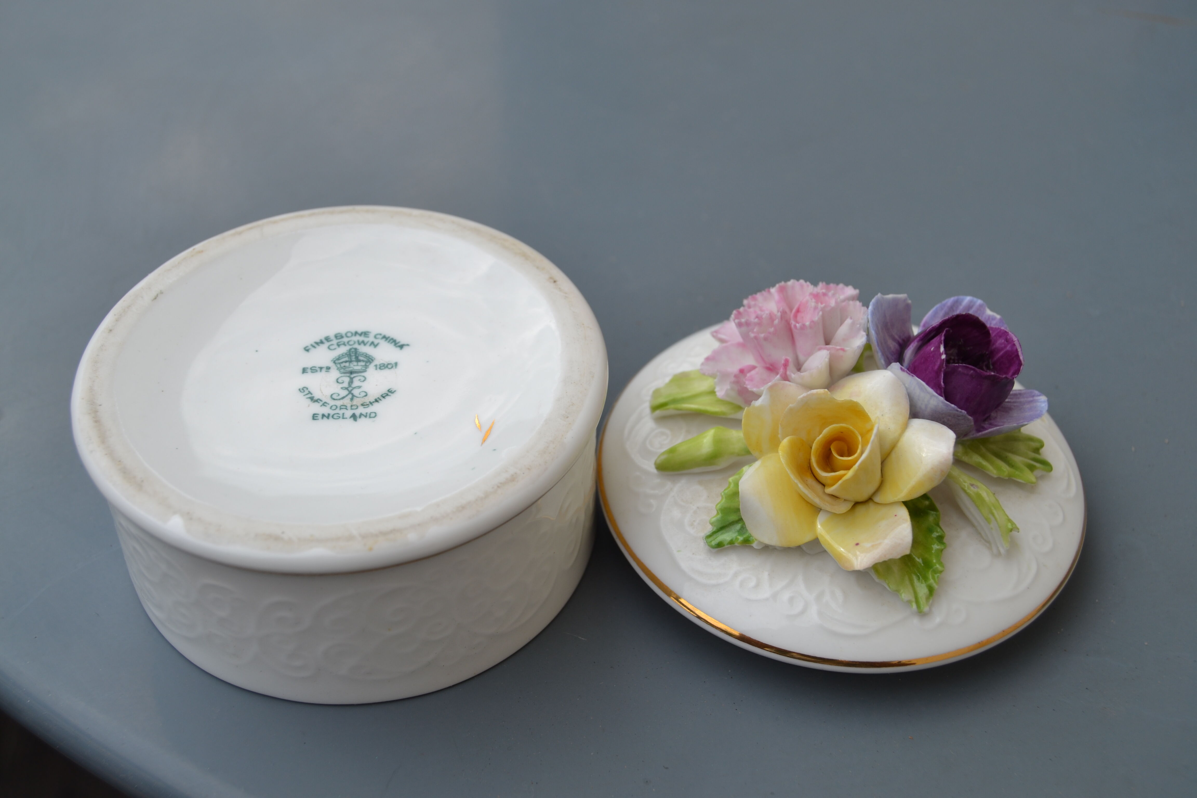 English porcelain jewelry box 20th century