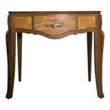 Vintage oak and elm burl bedside table
