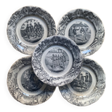 Choisy le roi - 5 assiettes vie militaire