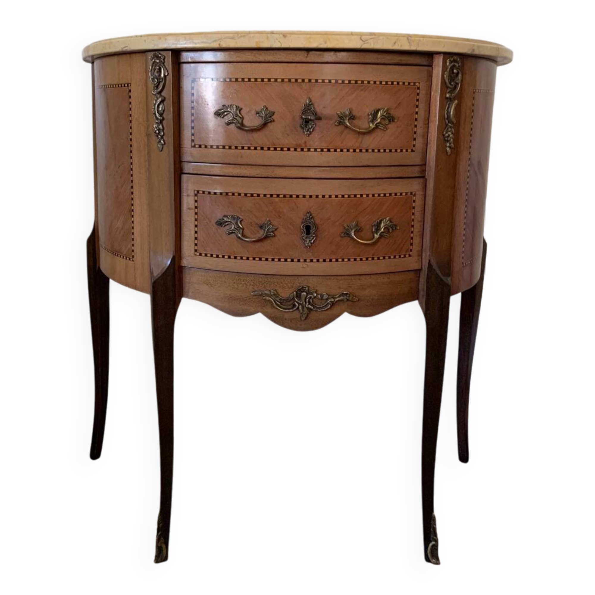 Small Louis XV style half-moon chest of drawers