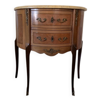 Small Louis XV style half-moon chest of drawers