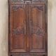 Antique Carved Wardrobe Dated 1844 with Shaped Panels