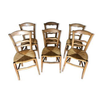 Lot 6 cherry chairs