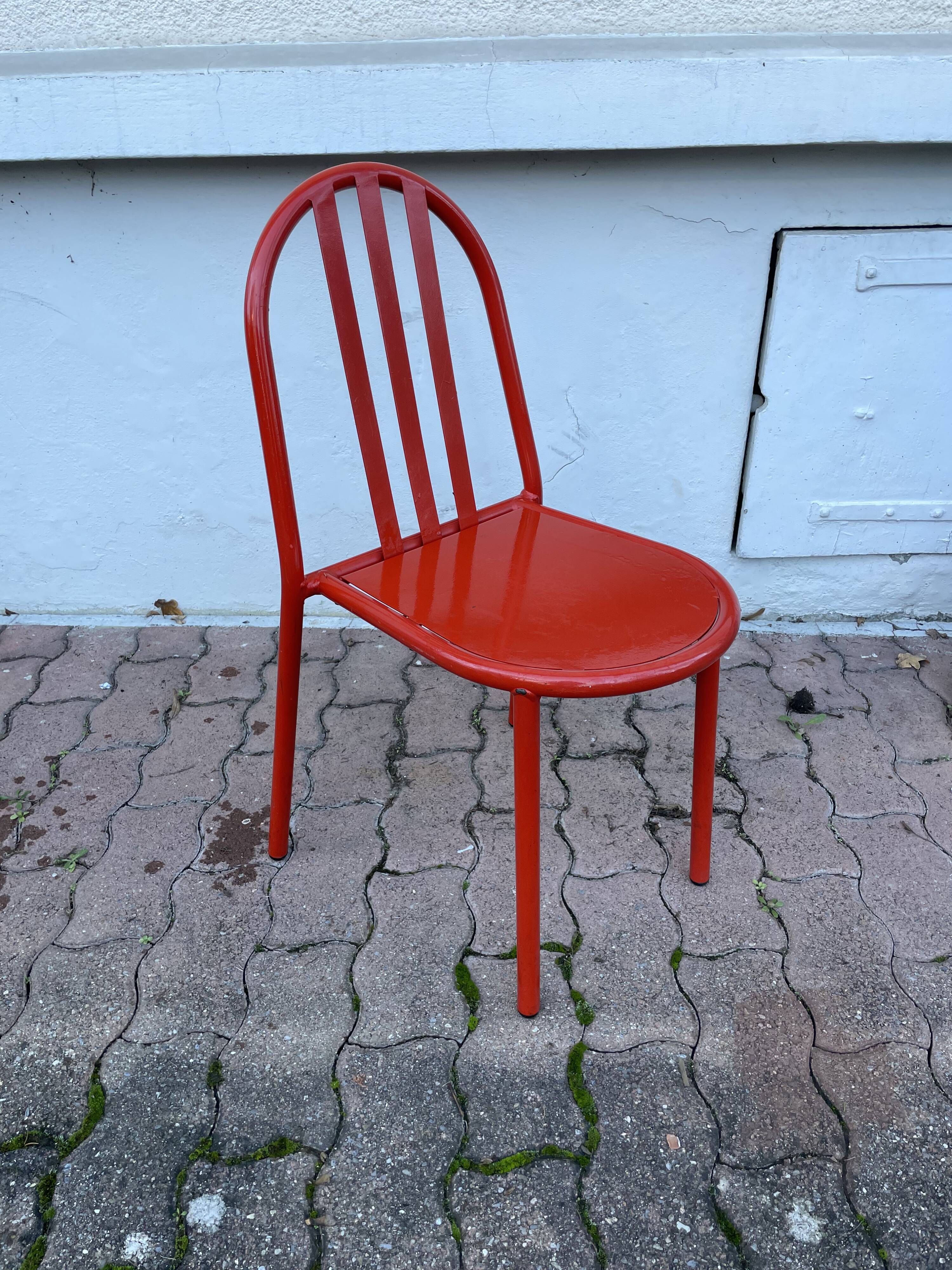 Chaise orange Robert Mallet Stevens, édition années 1980