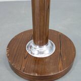 Porte-manteau italien en fer, plastique chromé et base en bois, années 1970