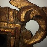 Golden wooden mirror old vintage 33x43cm