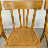 4 chaises bistrot, bois, années 60
