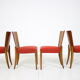 Set of four restored dining chairs model H-214 designed by Jindřich Halabala, 1950's.