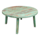 Round coffee table in old green wood
