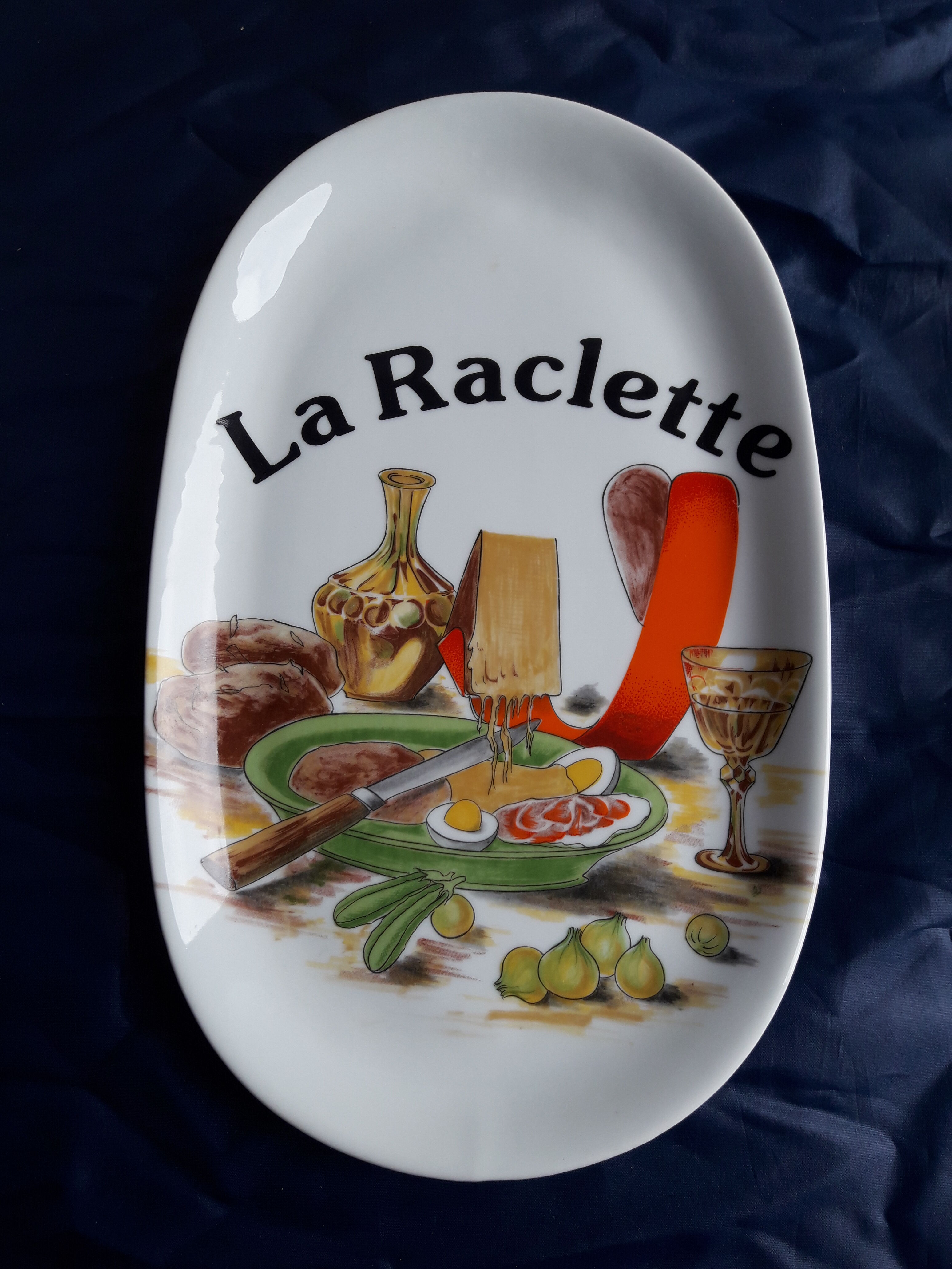 Lourioux porcelain raclette service created by Philippe Deshoulières