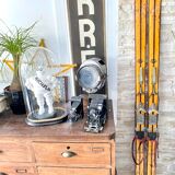 Vintage wooden Rossignol Hickory ski pair