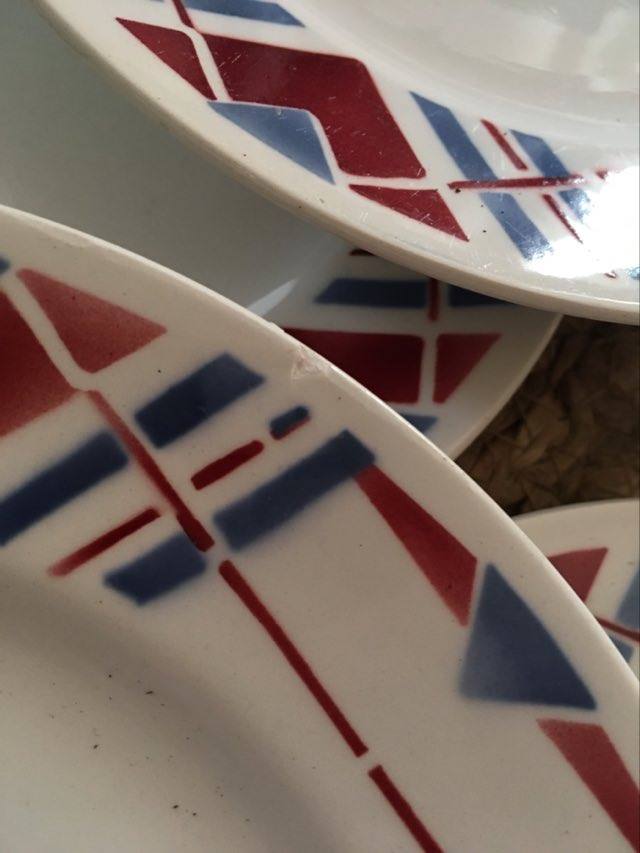 Set 10 plates dessert bistro style