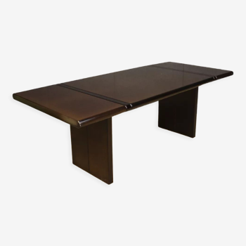 Italian design table in exotic wood from the 70s