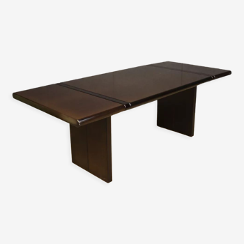 Table design italienne en bois exotique des années 70