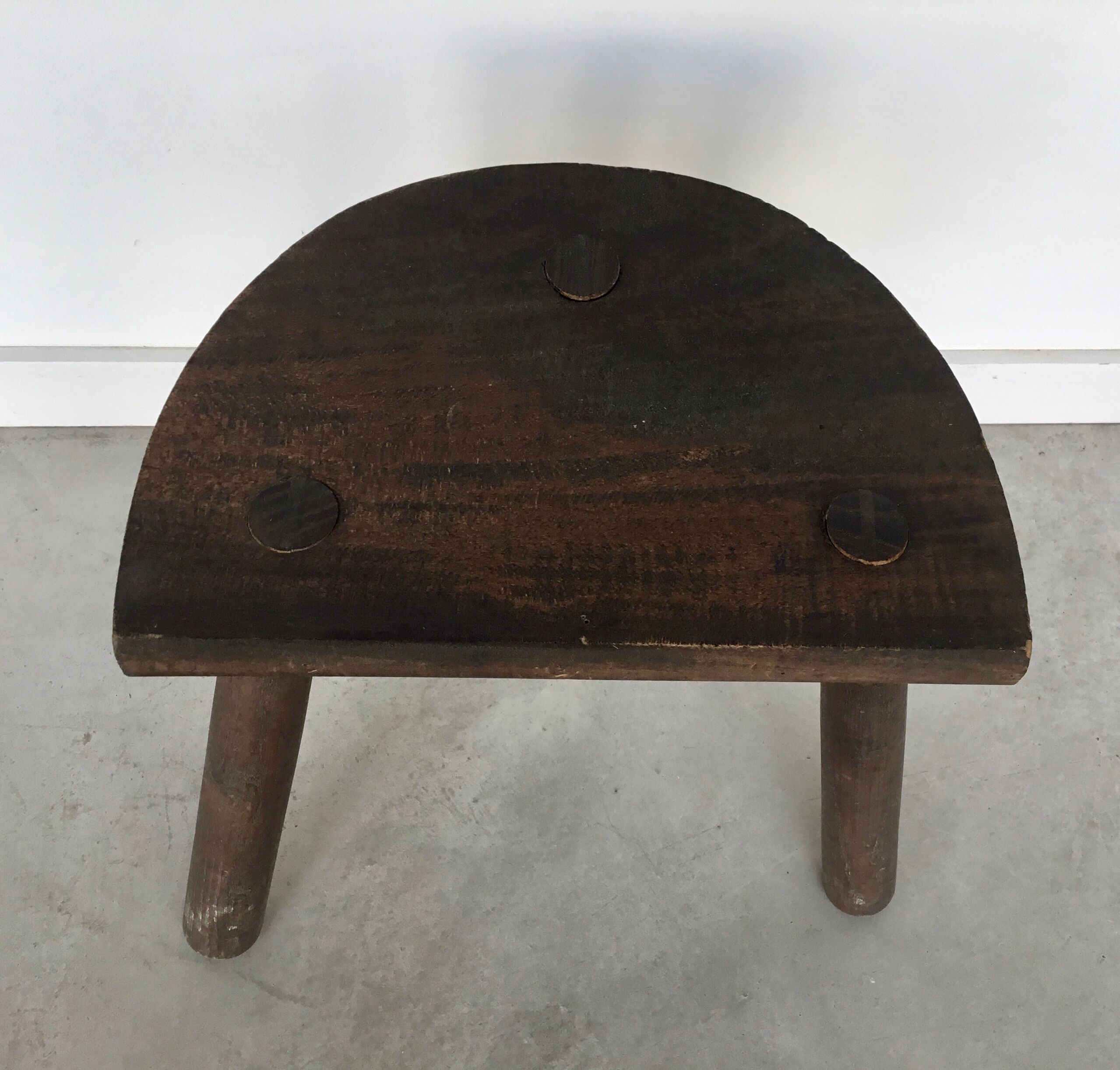 Tabouret de ferme tripode vintage - XXe siècle