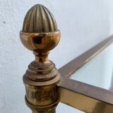 End table in bronze and black opaline glass