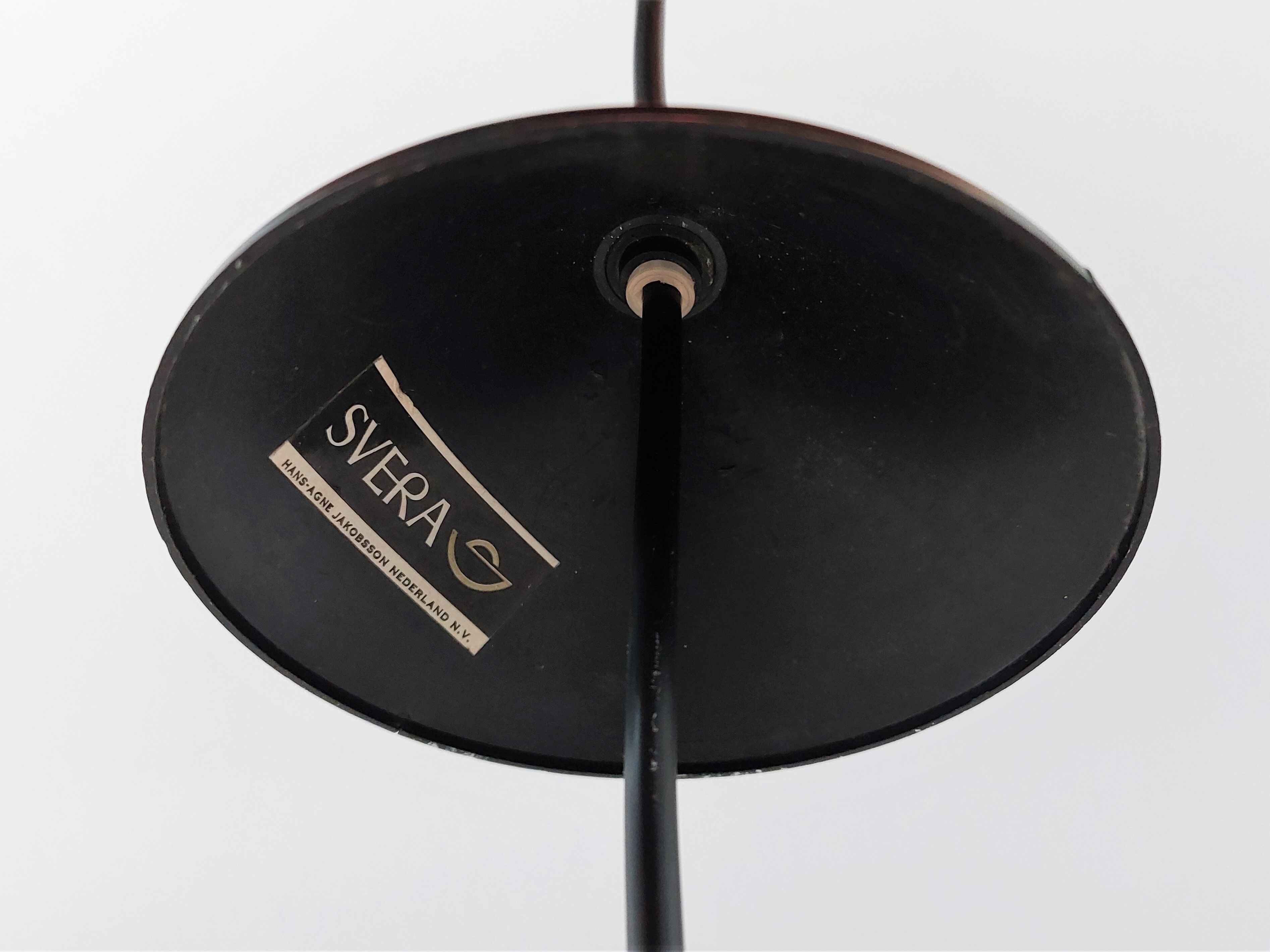 Purple glass pendant lamp by Hans Agne Jakobsson for Svera, Sweden 1960's