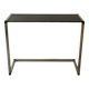 Console table in real brass and smoked glass, Italy 1970