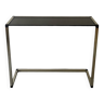 Console table in real brass and smoked glass, Italy 1970