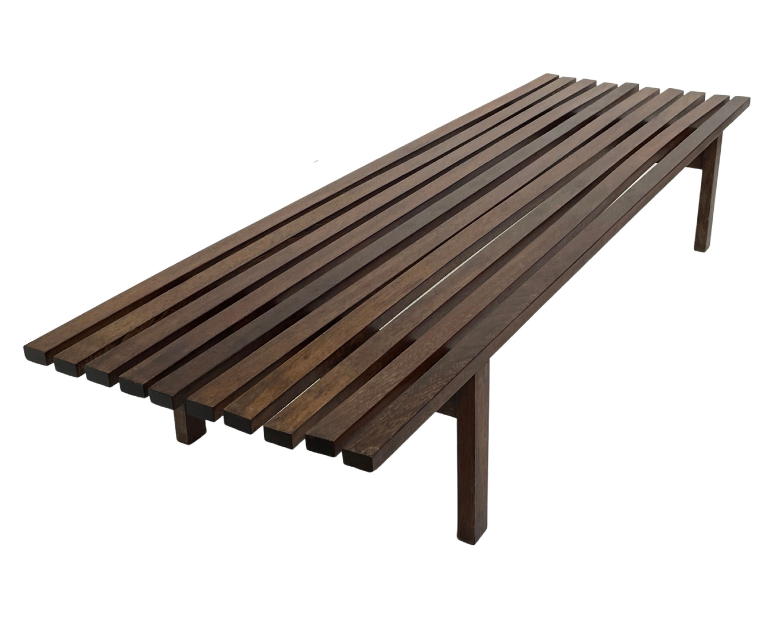 Slatted bench table wenge wood Martin Visser style 60's