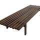 Slatted bench table wenge wood Martin Visser style 60's
