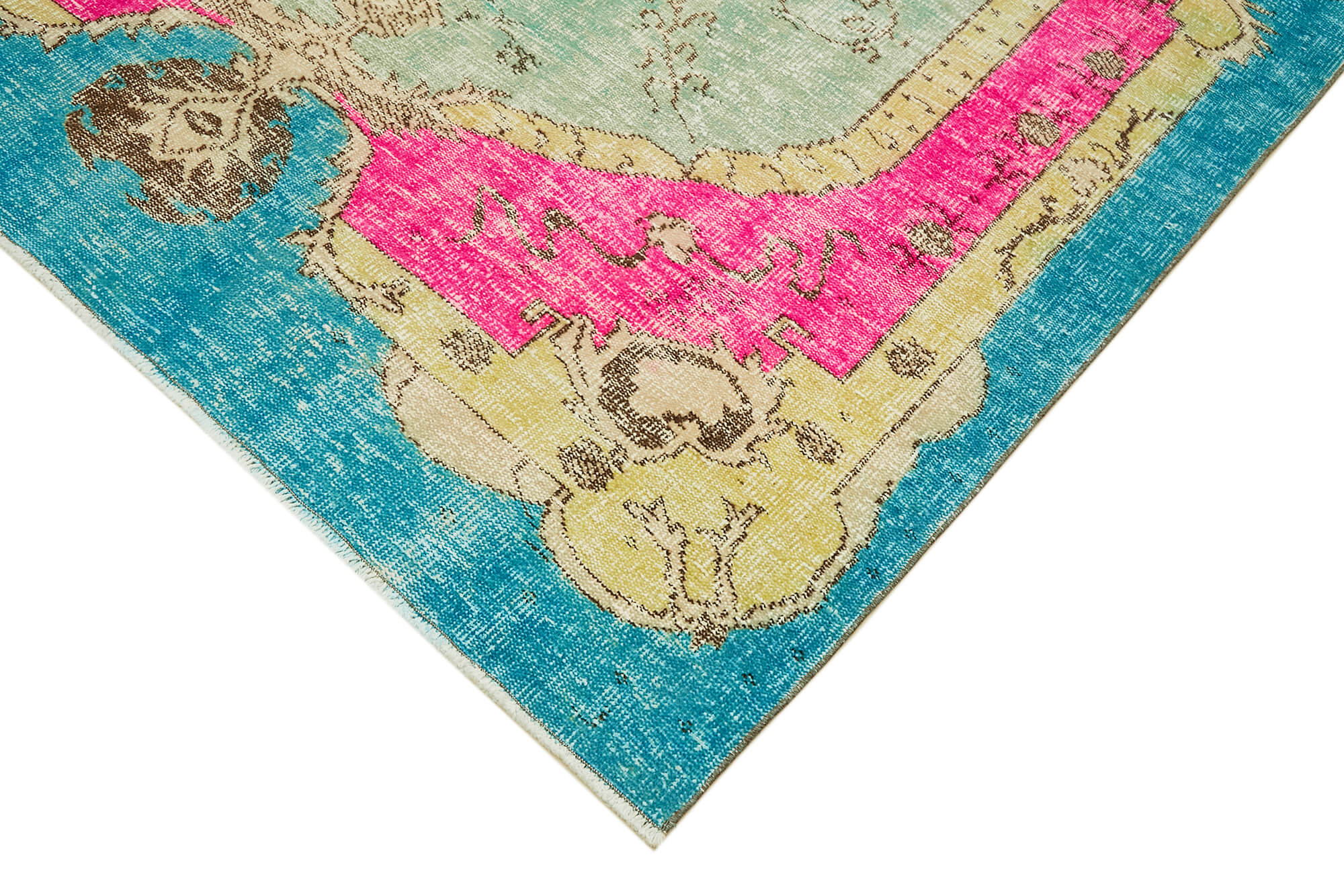 Handwoven Overdyed Oriental 1970s 190 cm x 302 cm Multicolor Carpet