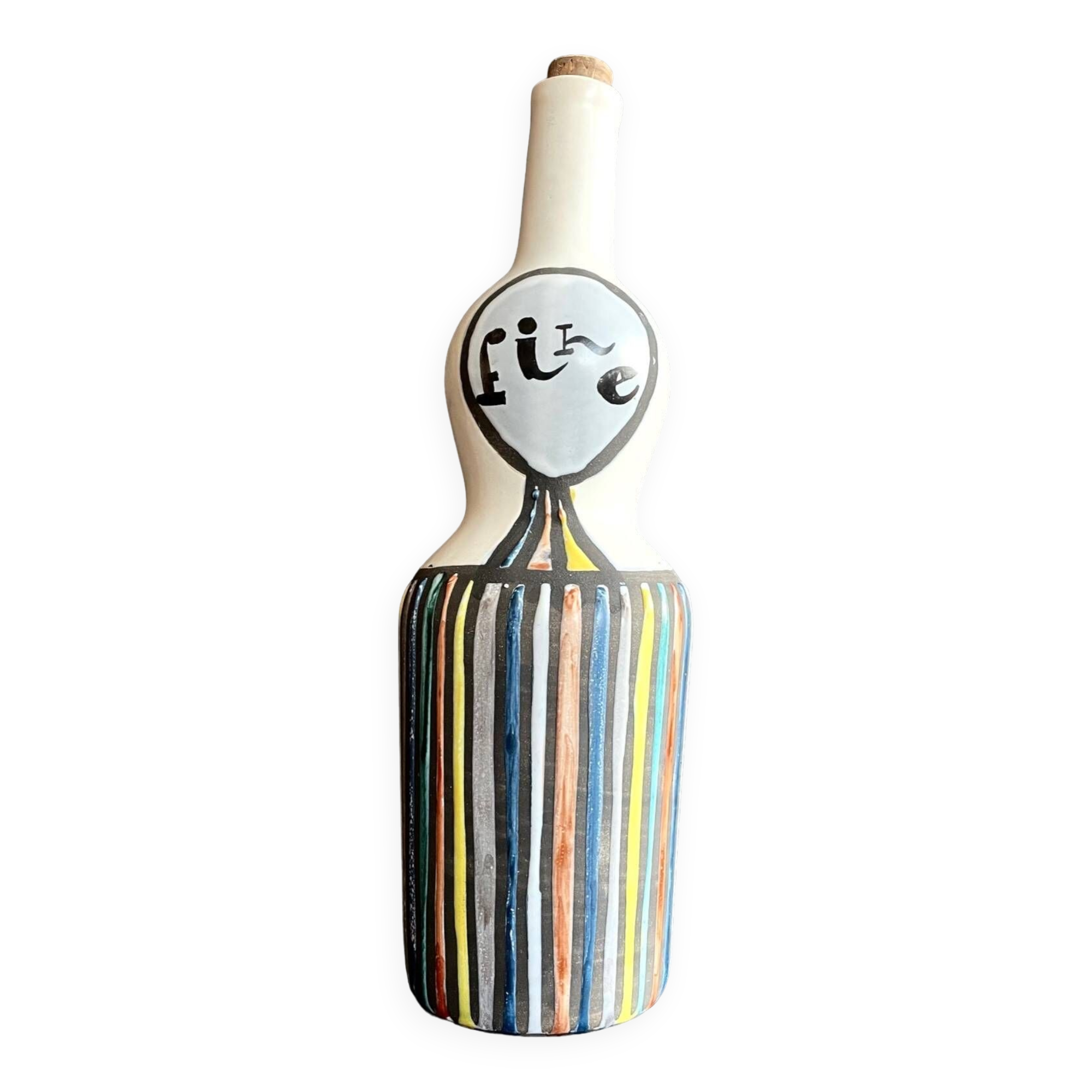 “Fine” earthenware bottle Roger Capron Vallauris