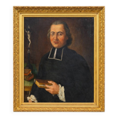Important portrait 18th century - Philippe Roux, Priest in Périgord - Dated 1751